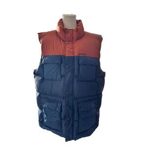 Prana Men's XL Red(Rust) Puffer Vest 7 Pockets Casual Travel‎ Fall Winter